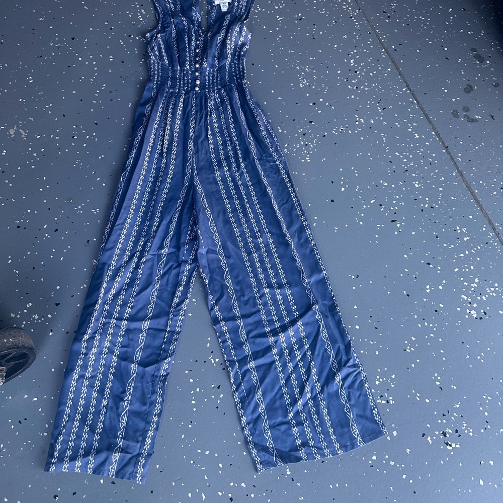 Japna Navy Patterned Jumpsuit